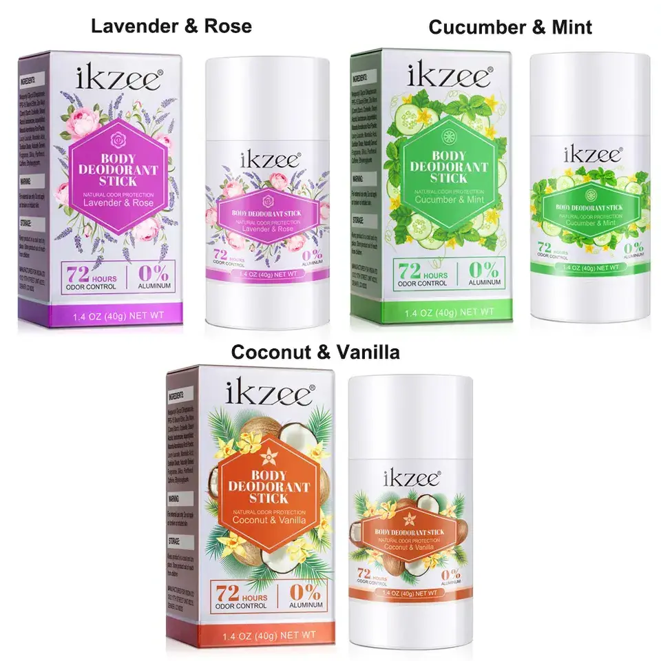 IKZEE Natural Vegan Organic Body Deodorant Stick Perfume Body Deodorant Antiperspirant Stick For Men and Women