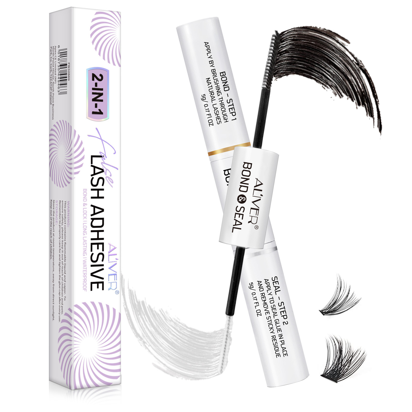 ALIVER Long Lasting Waterproof 2-IN-1 Bond And Seal Lash Glue Adhesive Private Label Eyelash Glue For False Eyelashes Extension