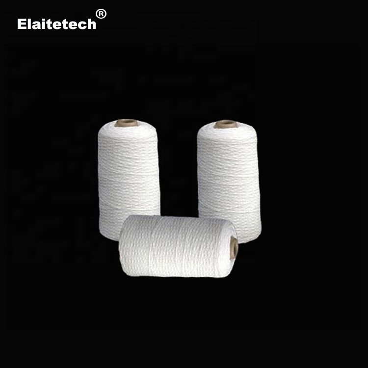 Thermal insulation white ceramic wool stainless steel wire reinforced yarn for ceramic fiber textile