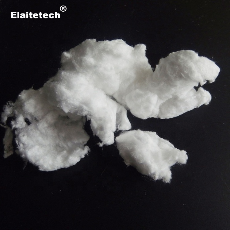 Pure white low slag content thermal insulation ceramic fiber chopped spun bulk/wool