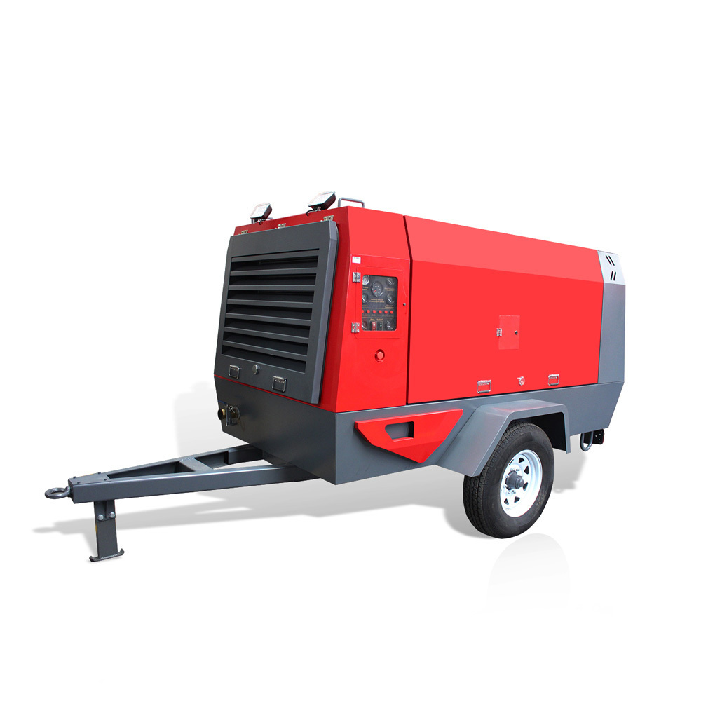 High Efficient Diesel Portable Screw Air Compressor for Pavement Engineering