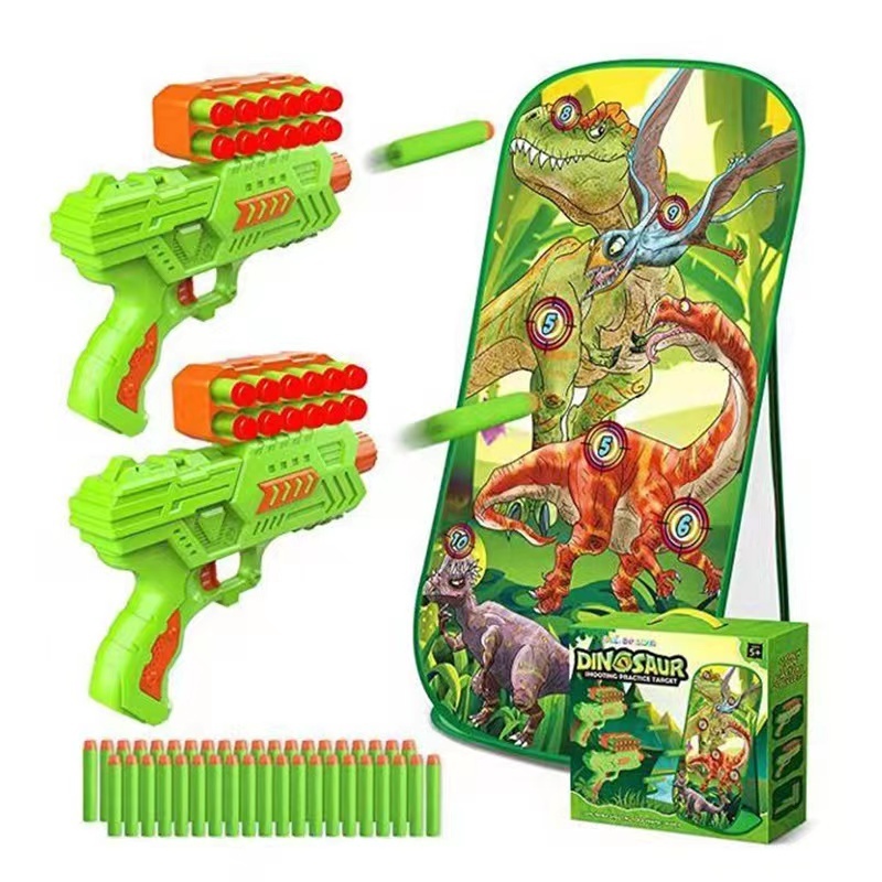 Dinosaur Shooting Target with 2 Foam Dart Blasters 40 Foam Darts Ideal Kids Gift Dinosaur Shooting Game Toy