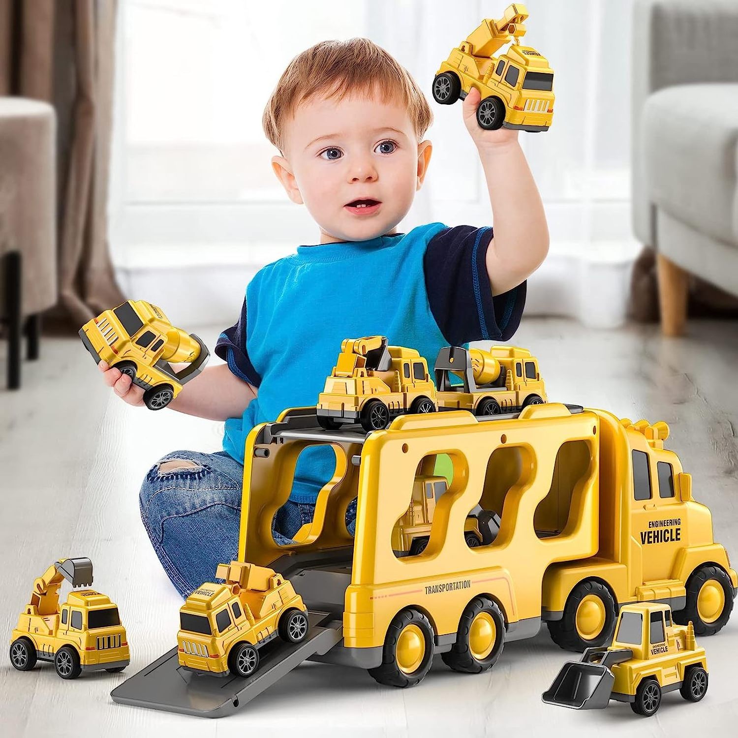 Construction Toddler Truck Toys for 3 4 5 6 Year Old Boys