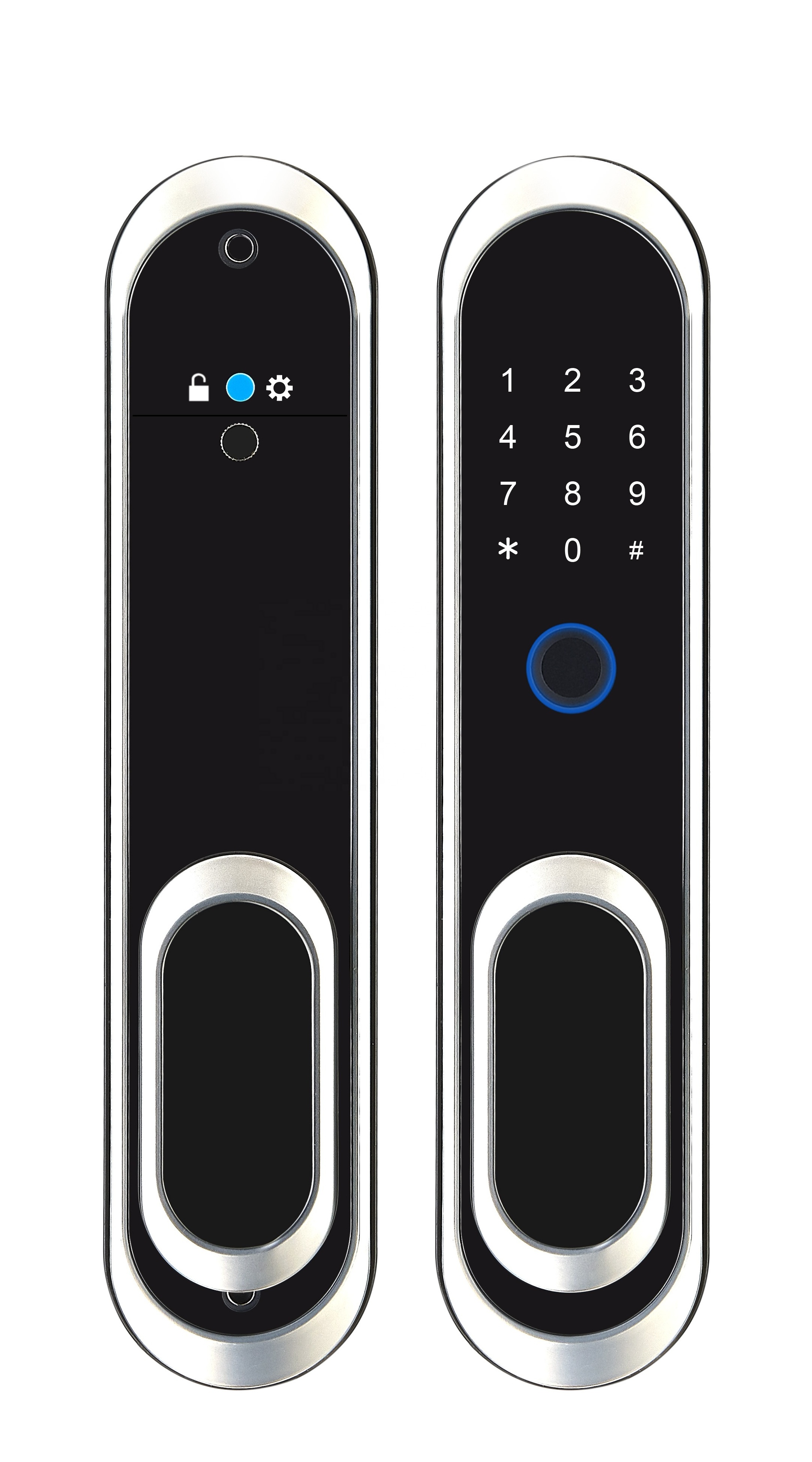 Fingerprint smartlock handle Locker Lock with USB Charging Black smart dool rim key lockers smart digital door lock