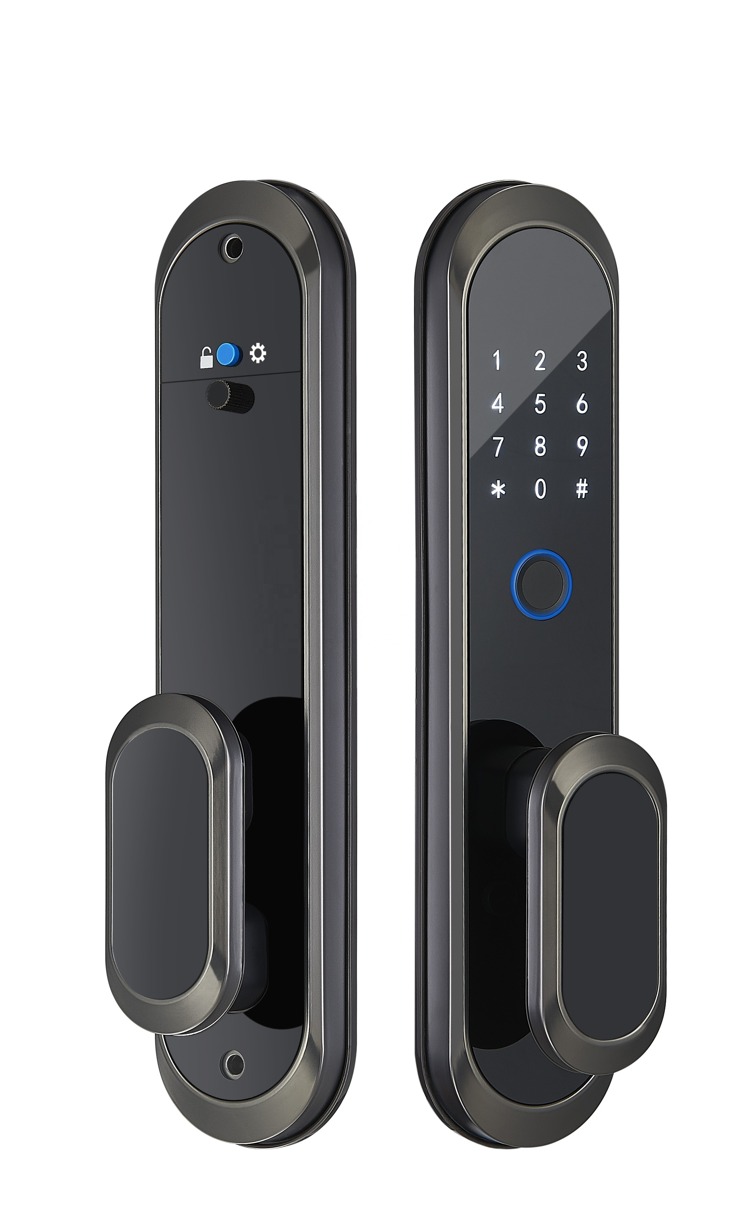 Fingerprint smartlock handle Locker Lock with USB Charging Black smart dool rim key lockers smart digital door lock