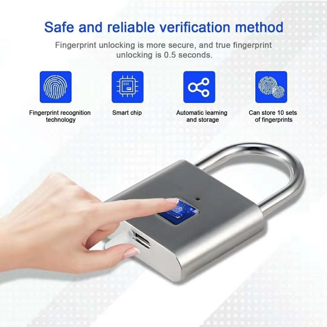 Fashionable Small Size Security Bag and Luggage Biometric Smart Fingerprint Pad lock