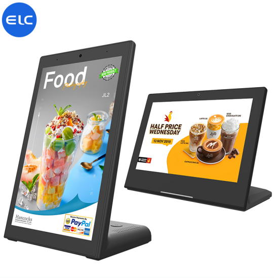 OEM L Shape 10.1 inch Touch Screen Customer Feedback Evaluator Restaurant Ordering rj45 Optional POE NFC Desktop Android Tablet