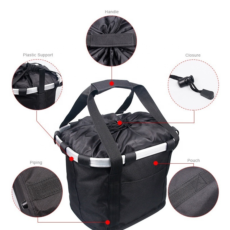 Bicycle Front Basket Folding Detachable Cycling Bag Carrier Dog Bag For Cat Dog