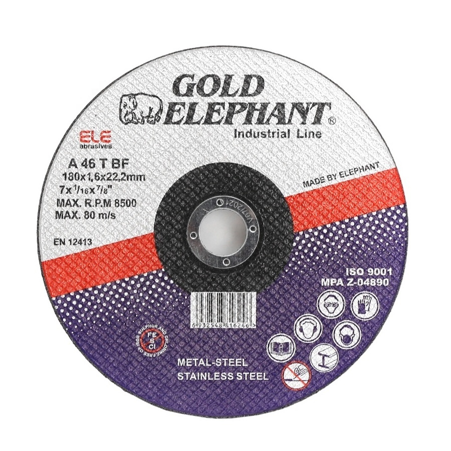 Gold Elephant resin abrasive 7 inch cutting disc 180mm cutting wheel for stone