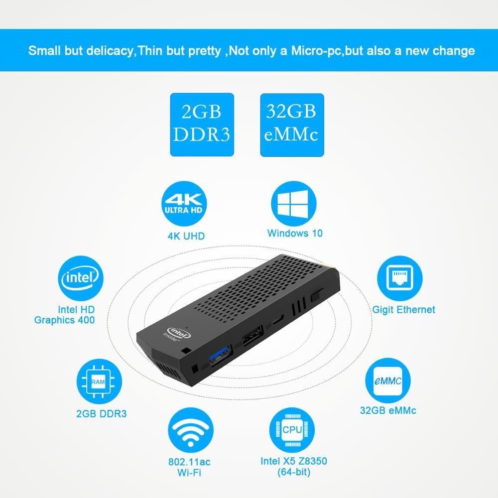 OEM 2021 Newest  T6 Fanless Mini Stick PC Intel Z8350 CPU 2+32GB /4+64 /8+128gb for Windows 10 Ubuntu Linux Pocket PC computer