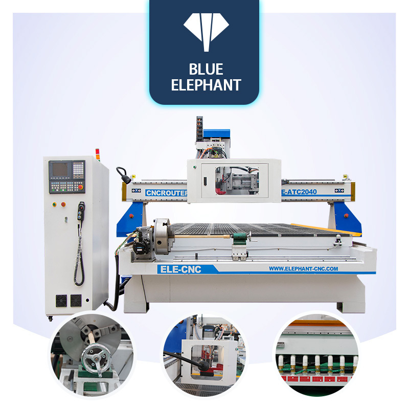 Discounted Price 2040 ATC CNC Router Machine with Rotary Device automatic woodworking plywood engraving router for sale in Italy