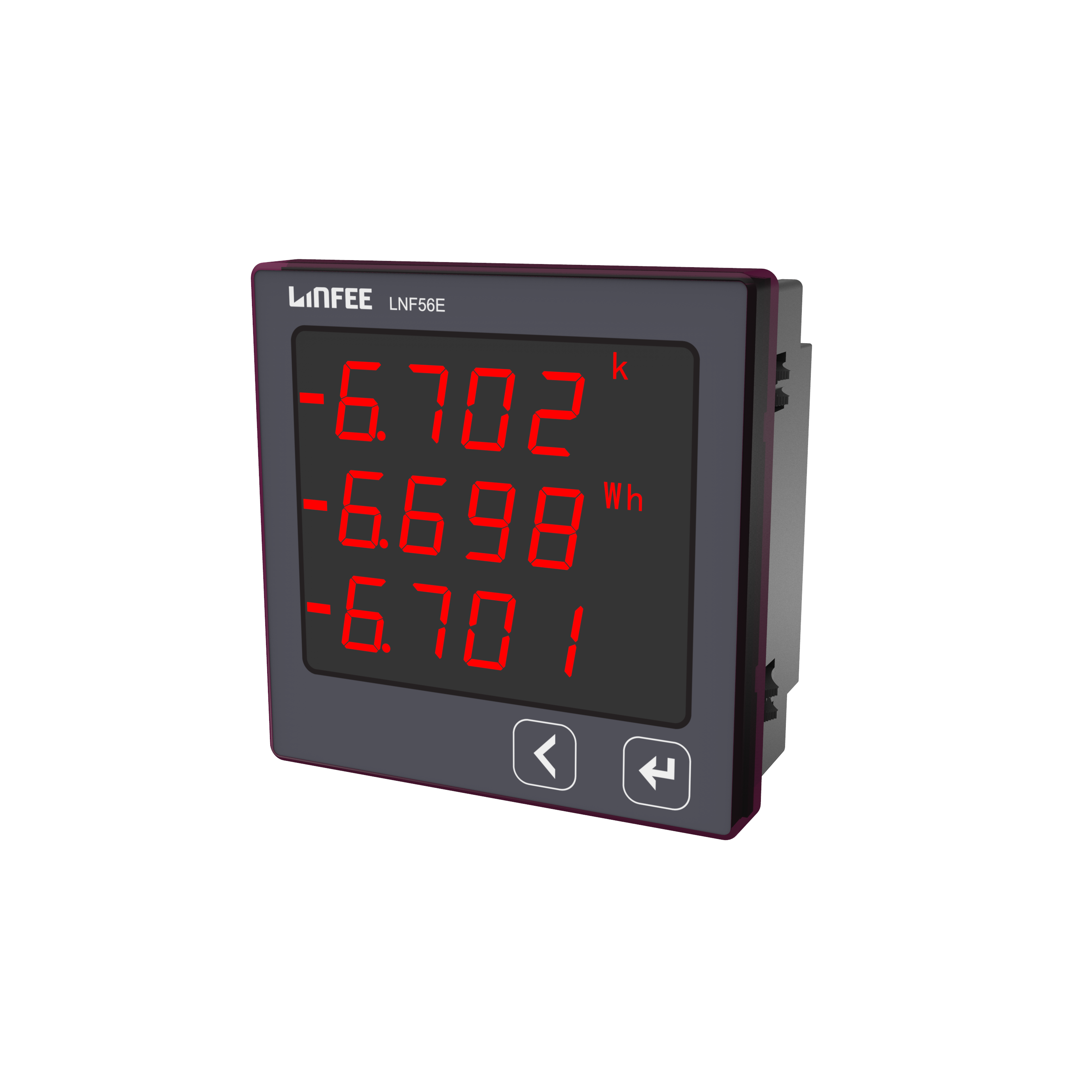 67x67 panel mounted digital 3 phase current led power meter