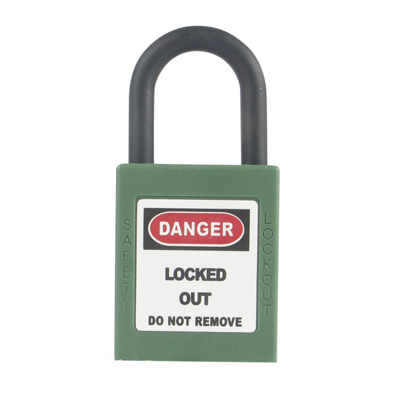 38mm plastic shackle safety padlock nylon masterlock safety padlock long shackle loto safety lockout padlocks