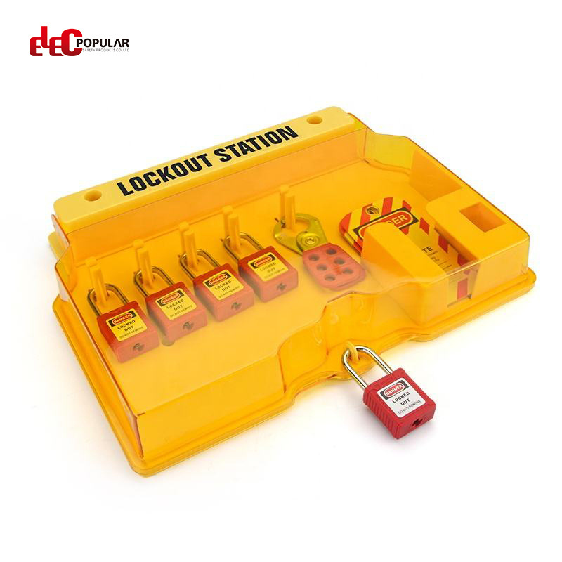 Elecpopular EP-B101  5 Padlock Position Unfilled Wall-mounted Transparent Cover Lockout Station Lockout Tagout