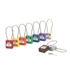 Elecpopular Master Keyed Industrial Cable Padlock with  Laser Coding and Label Safety Lock Cylinders for Lockout-Tagout