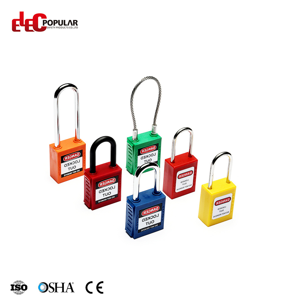 Elecpopular Master Keyed Industrial Cable Padlock with  Laser Coding and Label Safety Lock Cylinders for Lockout-Tagout