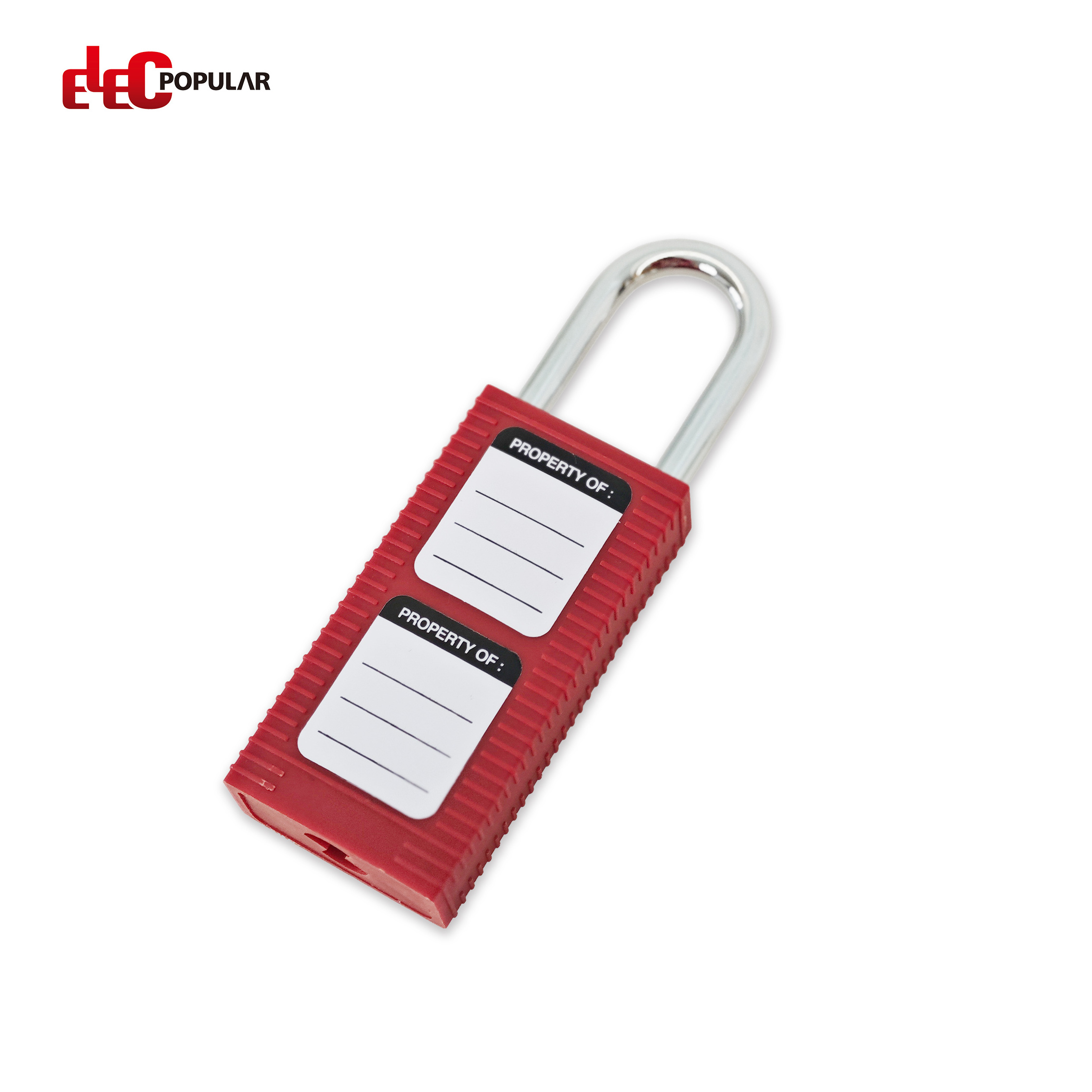 China Manufacturer's 76mm Insulation Nylon Shackle Padlock Long Lock Body & Non-Conductive Cylinder Lock Product