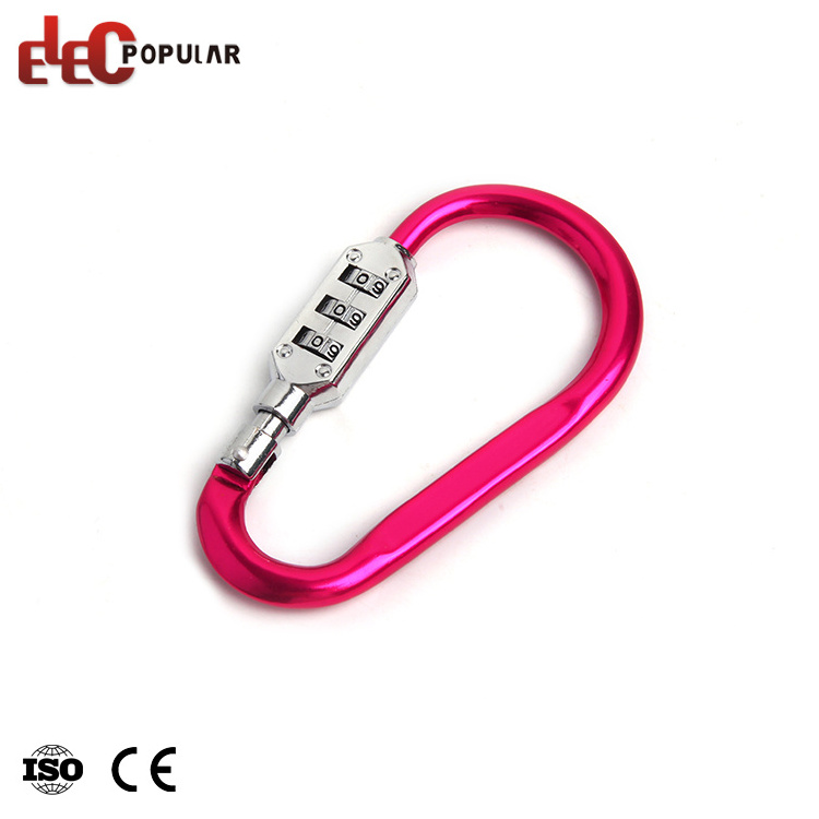 Durable 3 Digital Combination Carabiner Aluminium Hook Safe Lock