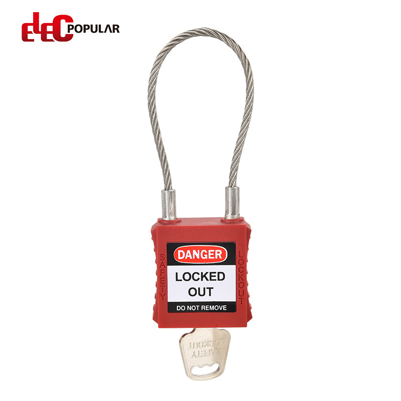 Elecpopular Master Keyed Industrial Cable Padlock Safety Lock Cylinders with Laser Coding and Label for Lockout-Tagout