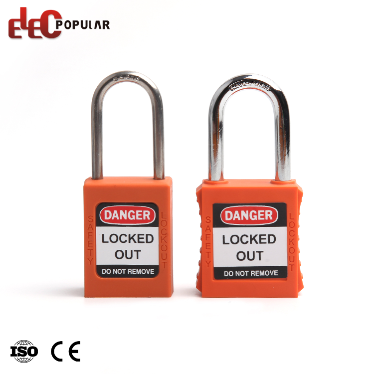 China Factory Waterproof Insulation Long Steel Shackle Pa Lock Body Plastic Safety Padlock