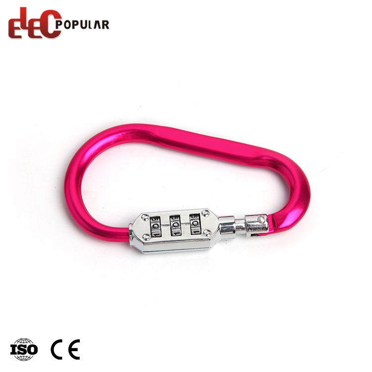 Durable 3 Digital Combination Carabiner Aluminium Hook Safe Lock