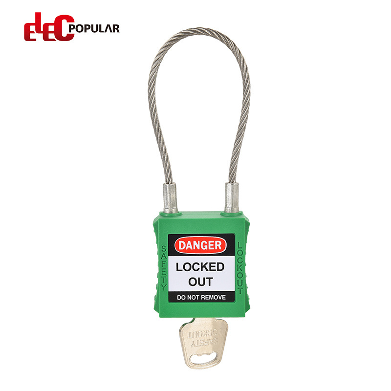 Elecpopular Master Keyed Industrial Cable Padlock Safety Lock Cylinders with Laser Coding and Label for Lockout-Tagout