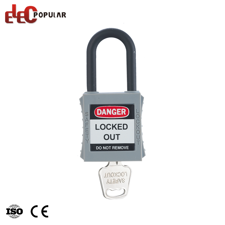 High Security Short Nylon Shackle Insulation ABS Safety Padlock