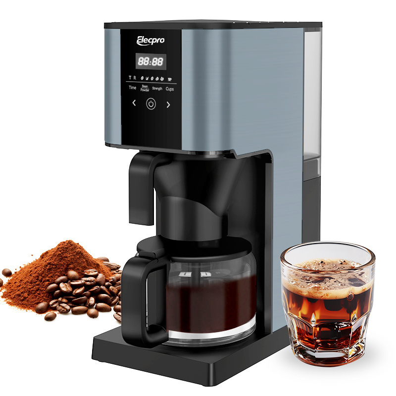 High quality supplier Professional programmable Smart Stainless Steel Design 10 cup Drip Coffee Maker With Grinder