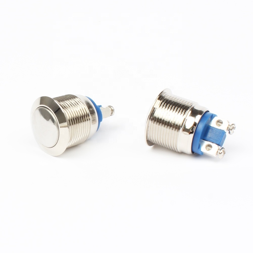 Waterproof 19mm Metal brass/Stainless steel spherical domed ball Momentary 1NO Push Button Switch with screw terminal