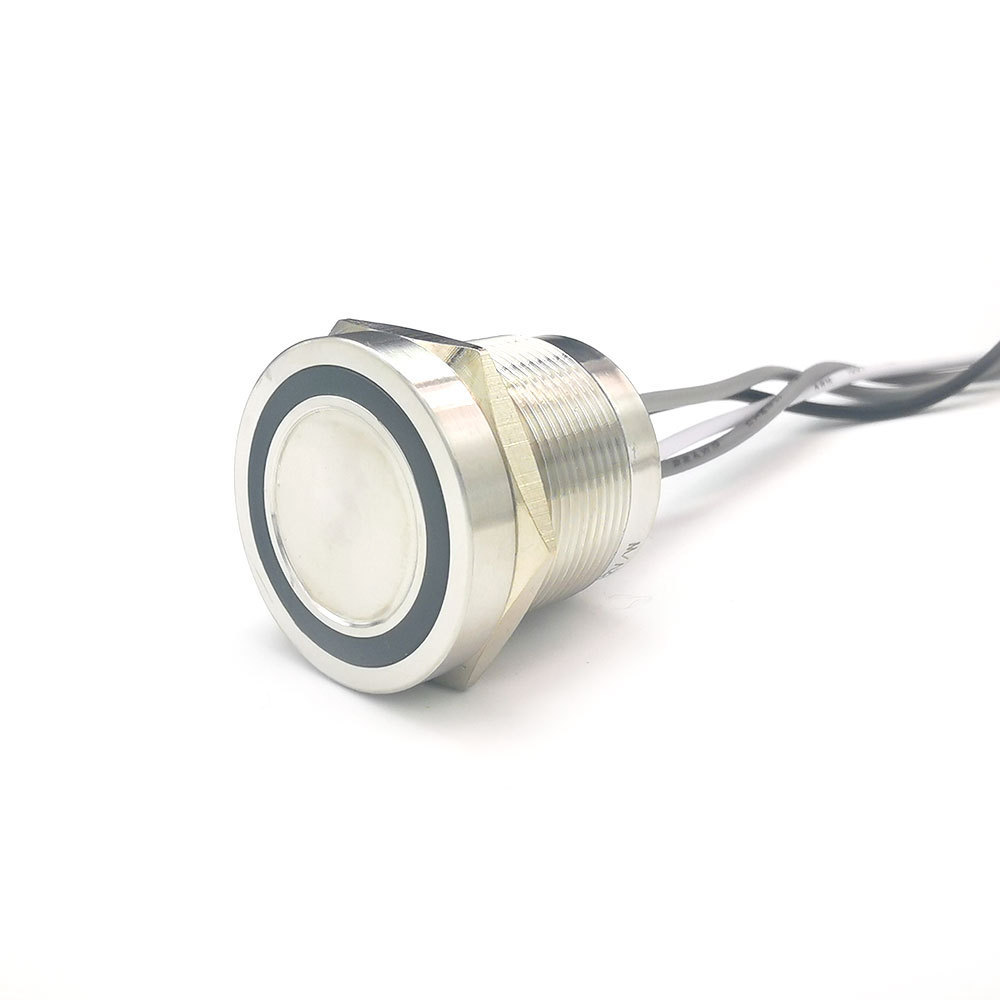 Stainless on-off Maintained light white 24v 19mm ip68 waterproof piezoelectric switch