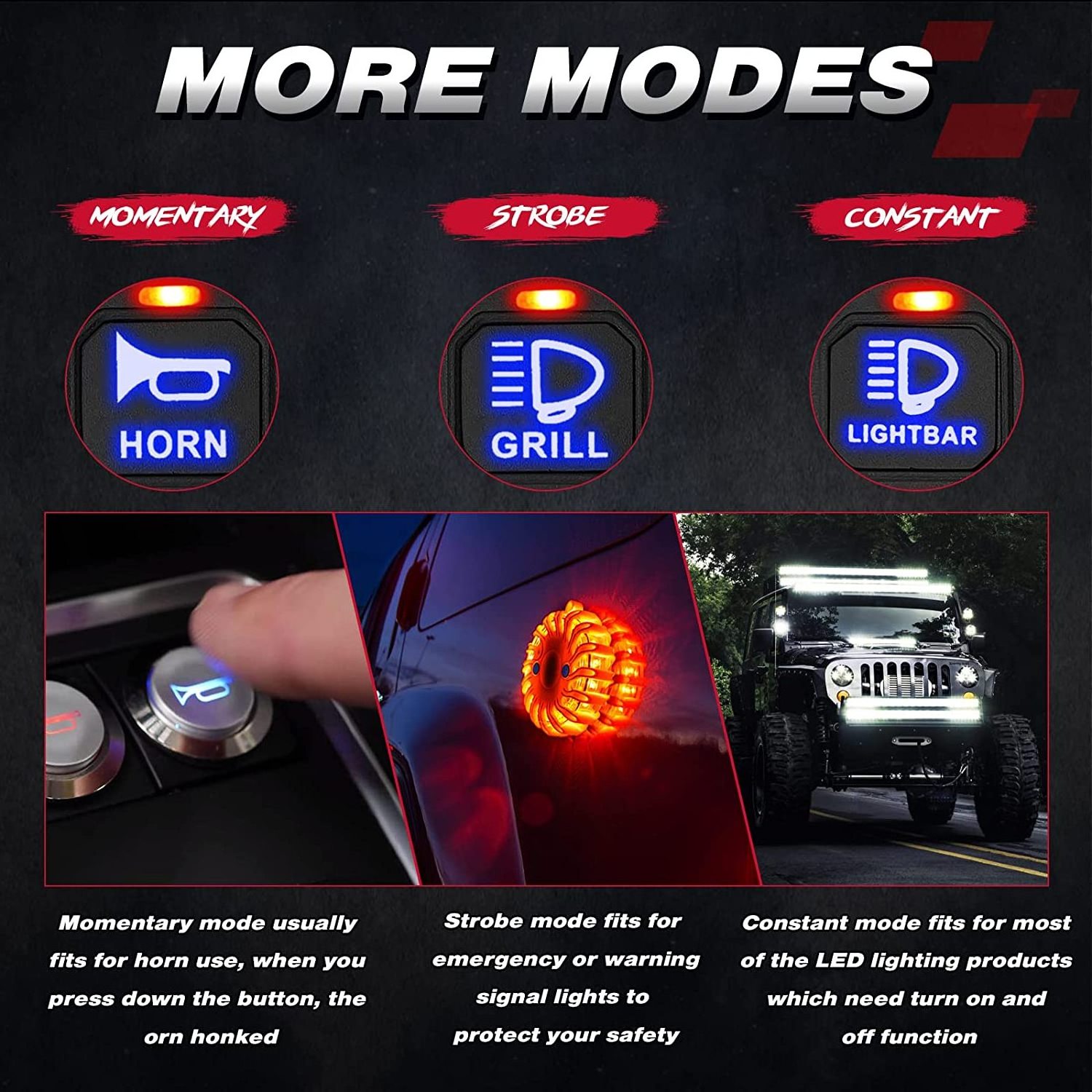 8 Gang Switch Panel 12V Dimmable Circuit Control Box On-Off LED Switch Pod Touch Switch Box for OFF-ROAD 4x4