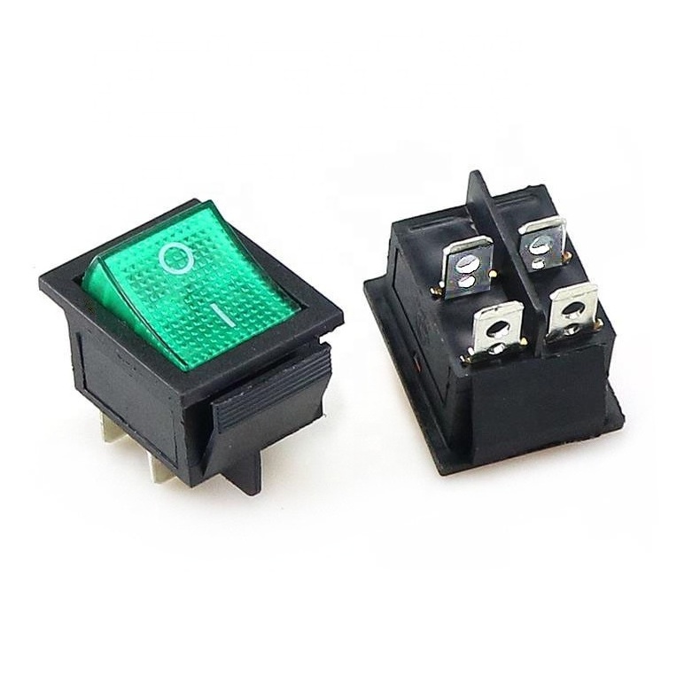 KCD4-101 2 Position 16A 250VAC/ 20A 125VAC Power Switch With Light  SPST 4 pin on-off Rocker Switch t85