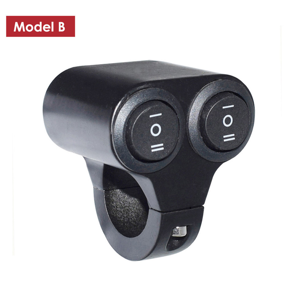 Motorcycle ATV Handlebar Double Control Button Switch Headlight Hazard Brake Fog Light ON OFF Switches With Indicator Light