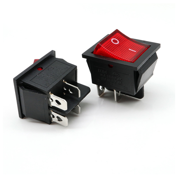 KCD4-101 2 Position 16A 250VAC/ 20A 125VAC Power Switch With Light  SPST 4 pin on-off Rocker Switch t85