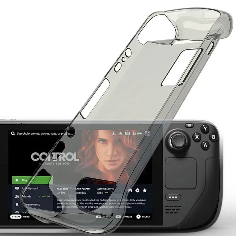 Accessories Anti-Slip Scratch Shock-Absorption TPU Soft Clear Protector Protective Case Cover Shell for Steam Deck