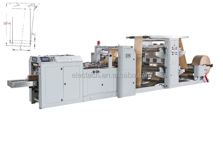 Fully Automatic Sharp Bottom Paper Bag Making Machine with Flexo Printing