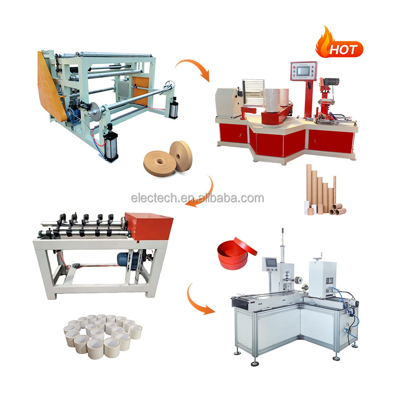 Cylinder Box Curling Labeling Cutting Machine Jewelry Chips Gift Sugar Can Assembling Composite Paper Round Box Making Machine