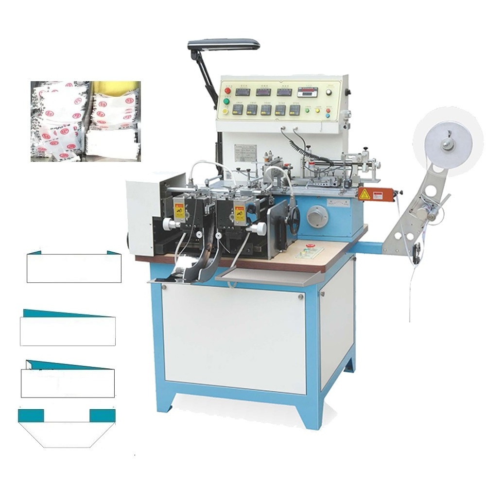 automatic label fabric cutting machine / ribbon label cut and fold machine