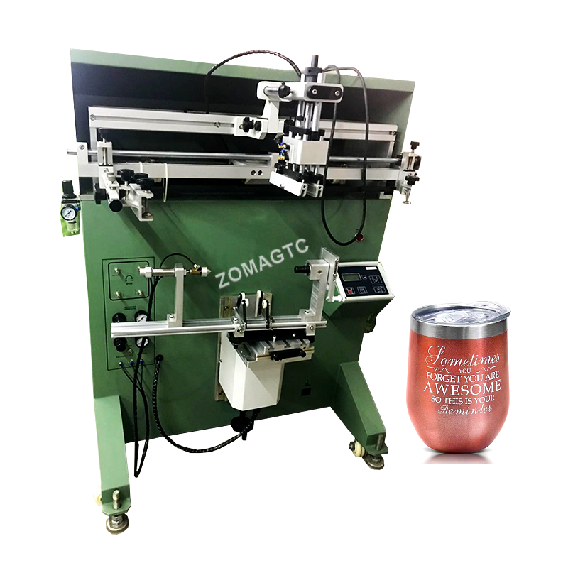 Semi automatic bottle cylinder glass silk screen printing machine screen printing machine for plastic cup