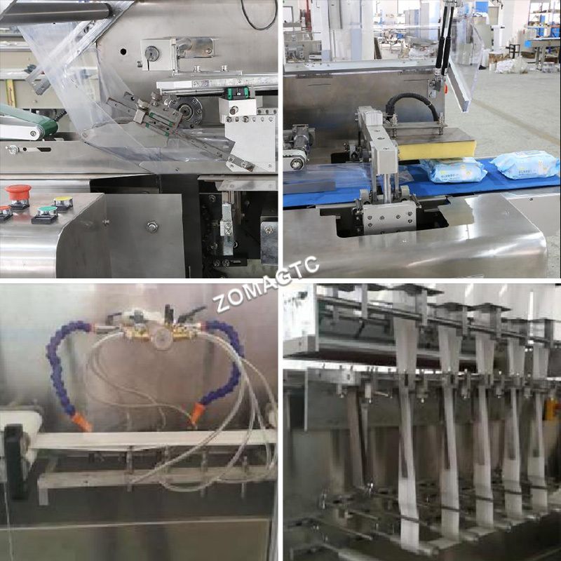 Full Automatic Production Line Wet Tissue Folding Cutting Packing Machine Small Packs Wet Wipes Making Machine