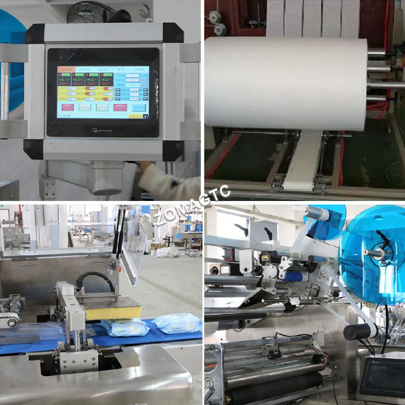 Full Automatic Production Line Wet Tissue Folding Cutting Packing Machine Small Packs Wet Wipes Making Machine