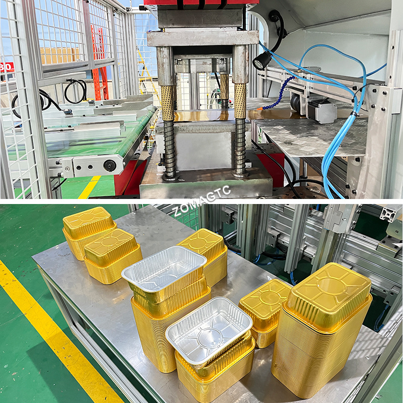 Automatic Electricity Metal Lunch Box Punch Press Machine Aluminum Foil Container Making Machine