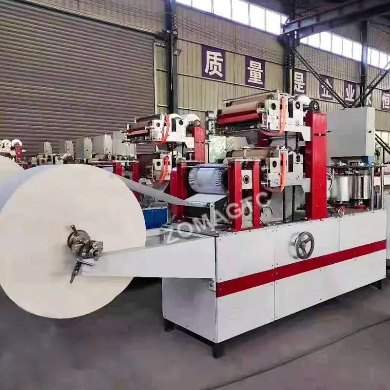 High Speed Automatic Napkin Tissue Paper Making Machine Paper Napkin Printing Embossing Folding Cutting Production Machine