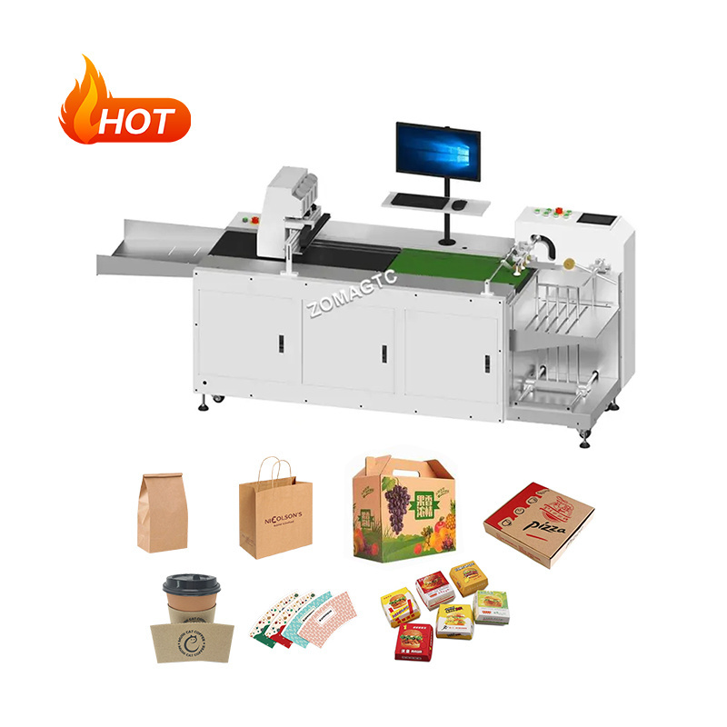 High Speed CYMK 4 Colors Digital Printer Paper Sheet Bag Lunch Pizza Box Carton Inkjet Printer Paper Cup Fan Printing Machine