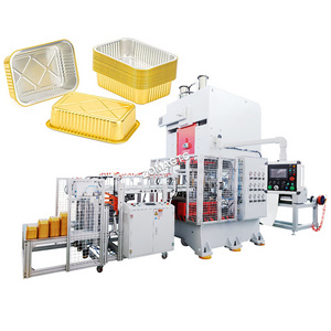 Automatic Electricity Metal Lunch Box Punch Press Machine Aluminum Foil Container Making Machine