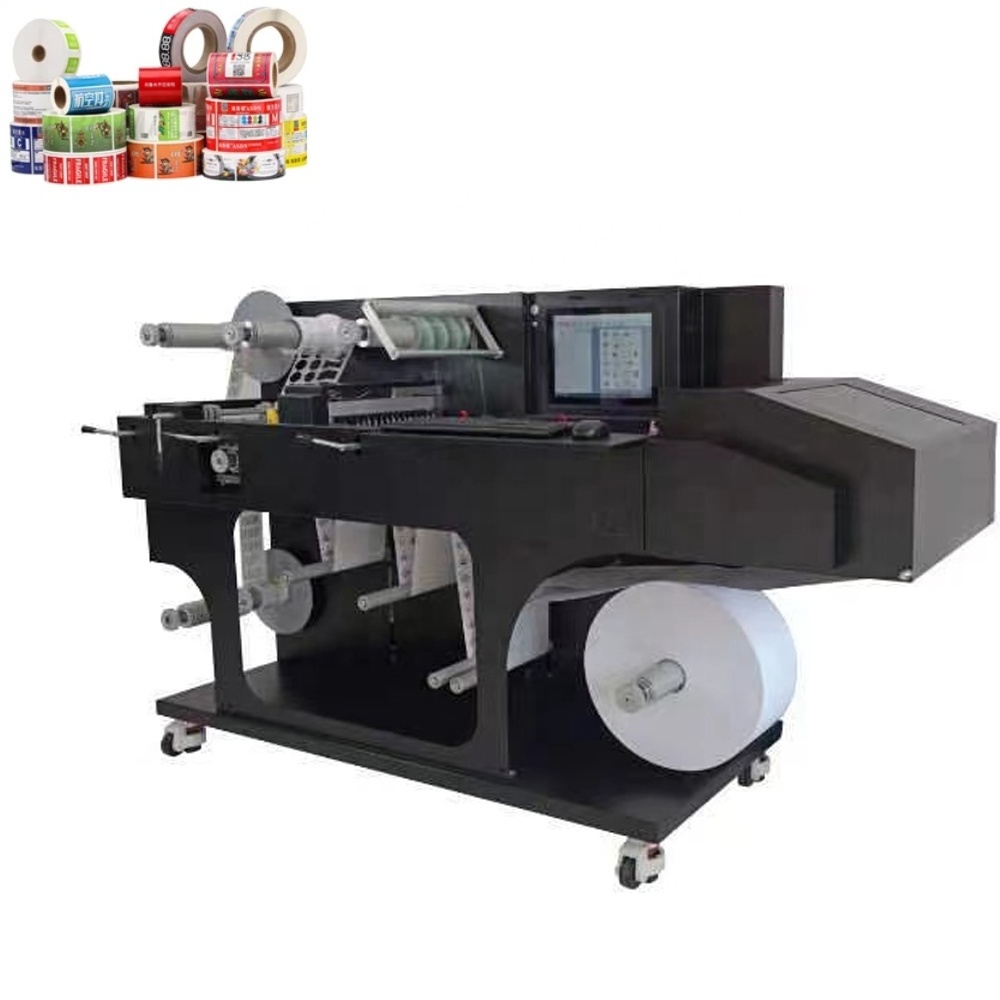 Digital Self Adhesive Roll Paper Label Printing Label Sticker Color Printer Die Cutting Laminating Machine for Making Labels