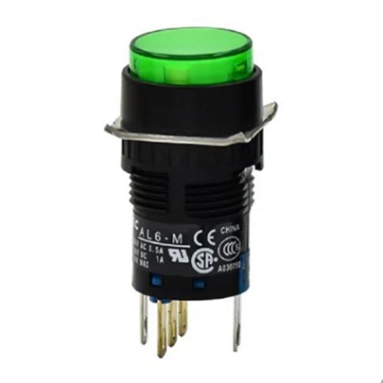 New Original IDEC AL6M-M14GC Green Pushbutton Illuminated F16mm Round button switch