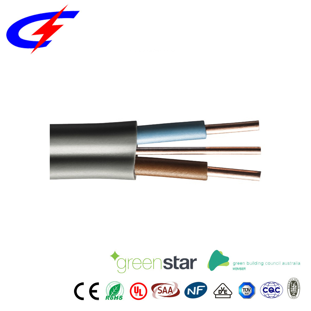 House Wire BS 6004 624-Y Twin and Earth PVC insulated Copper Conductor 300/500V Cable Flat Building Wire