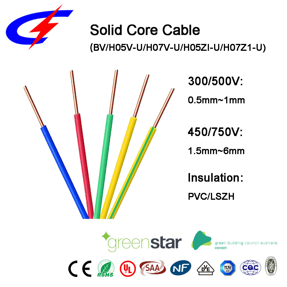 Factory Price 1.5mm 2.5mm 4mm 6mm Single Core Solid Stranded Copper Conductor Electrical Cable Wire