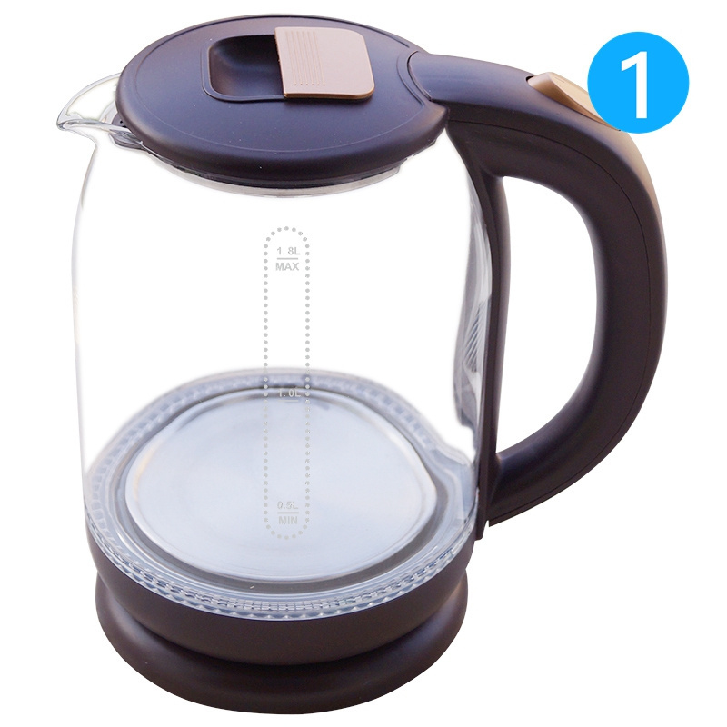 Boxili Vidrio 1.8L Small Home Appliances Glass Electric Water Kettle With Black Handle